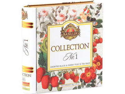 BASILUR TEA BOOK I METAL SORT OG GRØN TE M/32 ASS. PS. 56GR NETTO COLLECTION NO. 1