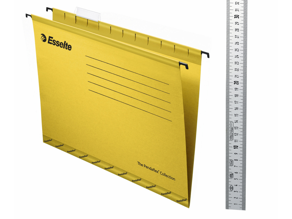 HÆNGEMAPPE ESSELTE STANDARD A4 GUL MED KLAR FANE PENDAFLEX 90314 