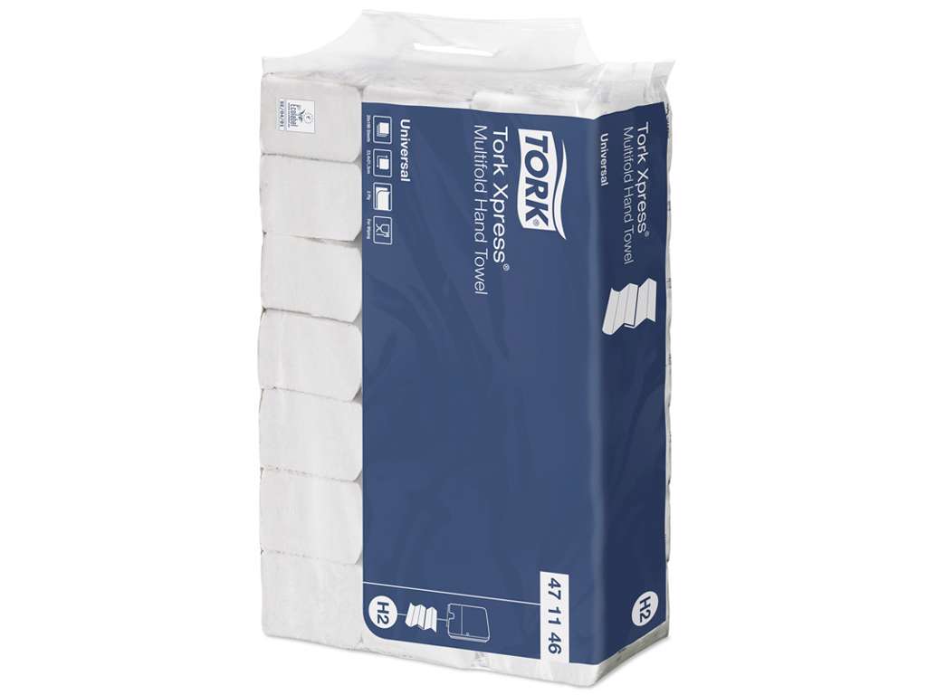 PAPIRHÅNDKLÆDEARK TORK XPRESS H2 UNIVERSAL 2-LAGS 3800 ARK 471146 