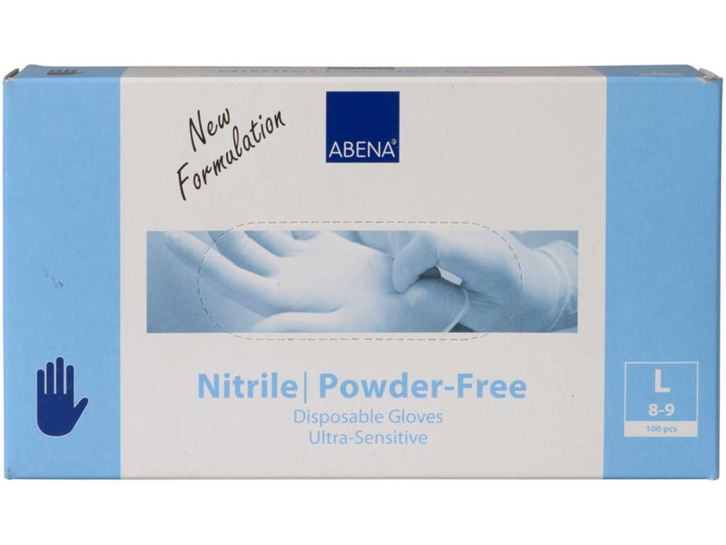 HANDSKER NITRIL L PUDDERFRI A 100 BLÅ 