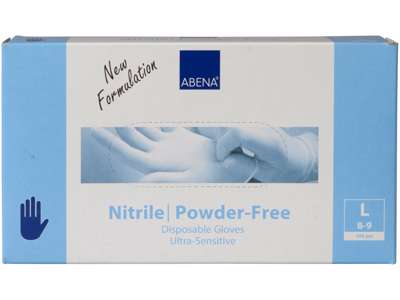 HANDSKER NITRIL L PUDDERFRI A 100 BLÅ 