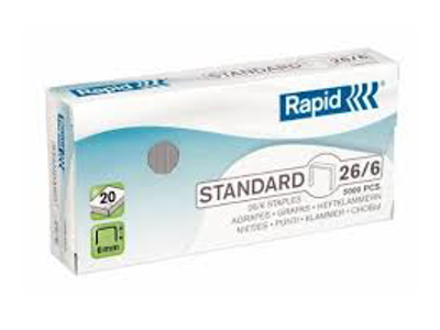 HÆFTEKLAMME RAPID 26/6  GALVANISEREDE 1000 STK/PK 