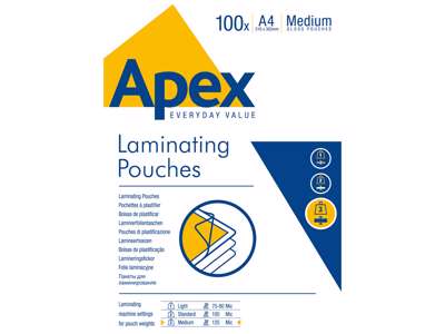LAMINERINGSLOMME A4 KLAR 125MIC  PK. A 100 STK.