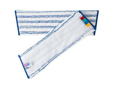 MOPPE VELCRO UNIVERSAL MOP PRO 40CM MICROFIBER ØKO-TEX HVID/BLÅ TØR/VÅD 102935-2