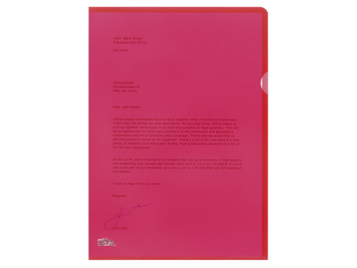 PLASTOMSLAG ESSELTE A4 0,115MM RØD 54834 