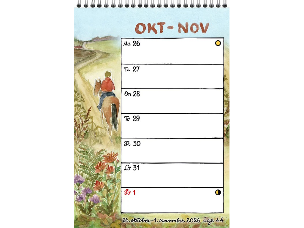 KALENDER PLAKATFORLAGET 2026 UGE-VÆGKALENDER MED SPIRAL 14X20CM 