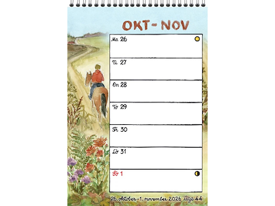 KALENDER PLAKATFORLAGET 2026 UGE-VÆGKALENDER MED SPIRAL 14X20CM 