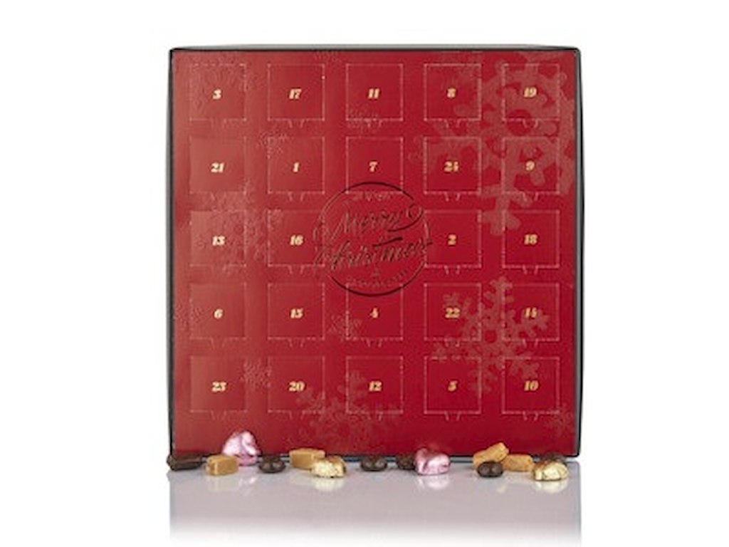 JULEKALENDER MERRY CHRISTMAS RØD 24 DAGE CA. 220GR.