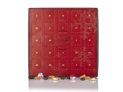 JULEKALENDER MERRY CHRISTMAS RØD 24 DAGE CA. 220GR.