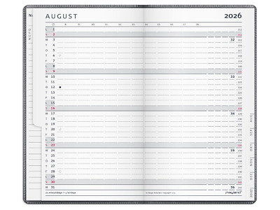 KALENDER MAYLAND 2026 26071000 INDEX PLANNER MINI GRÅ PP-PLAST 13,7X8,1CM
