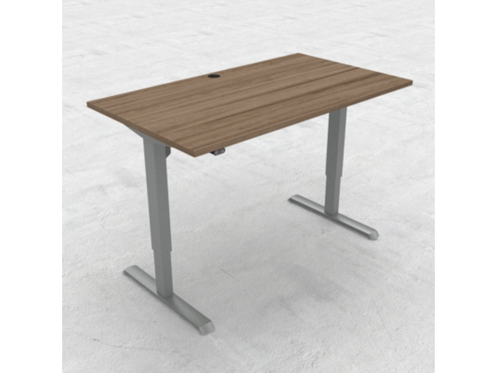 HÆVE/SÆNKEBORD VALNØD MED SØLV STEL 140X80CM 501-33 7S129 140-80S3 VM