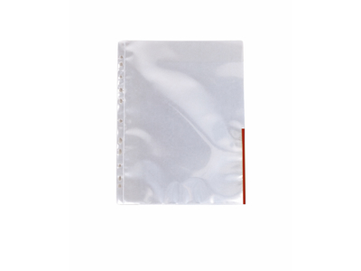 PLASTLOMME ESSELTE SIGNALLOMME A4 HALVT ÅBEN RØD KANT 55363 