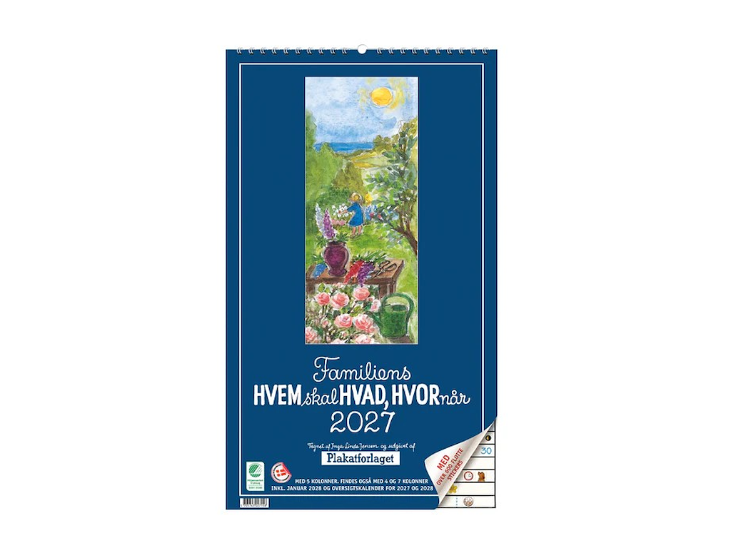 KALENDER PLAKATFORLAGET 2027 FAMILIENS HVEM SKAL HVAD 5 KOLON. 29X48CM 2715