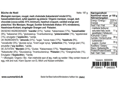 SUMMERBIRD JULEBRØD BÛCHE DE NOËL 187GR.