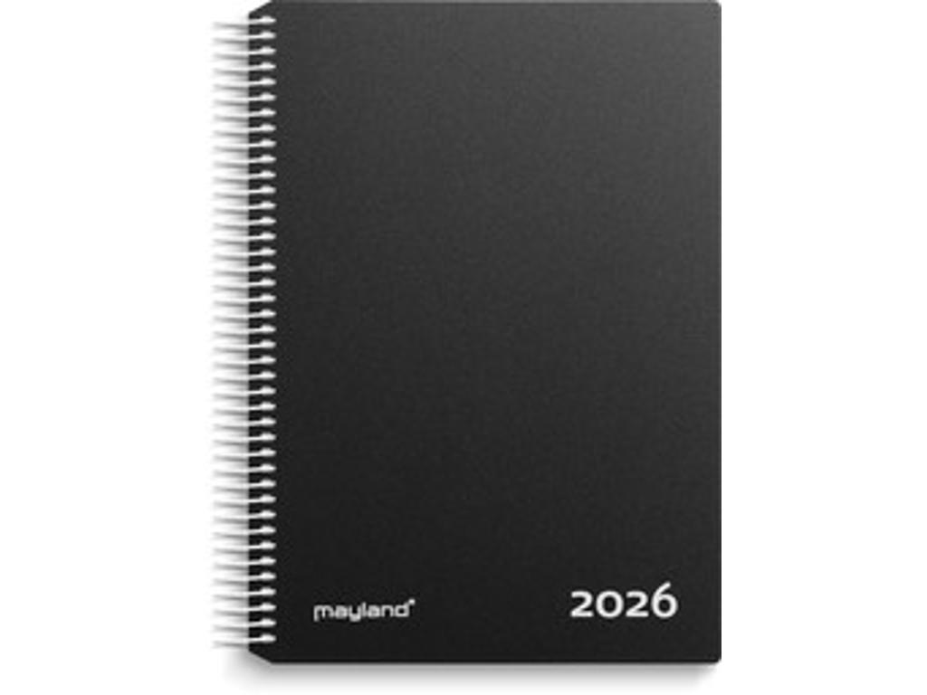 KALENDER MAYLAND 2026 26218000 TIMEKALENDER SORT PP-PLAST 24,2X18,5CM