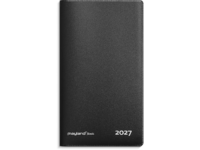 KALENDER MAYLAND 2027 27090100 BASIC MÅNEDSKALENDER SORT PP-PLAST 8,8X16,66CM