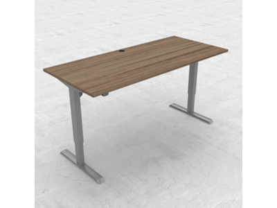 HÆVE/SÆNKEBORD VALNØD MED SØLV STEL 180X80CM 501-33 7S172 180-80S3 VM