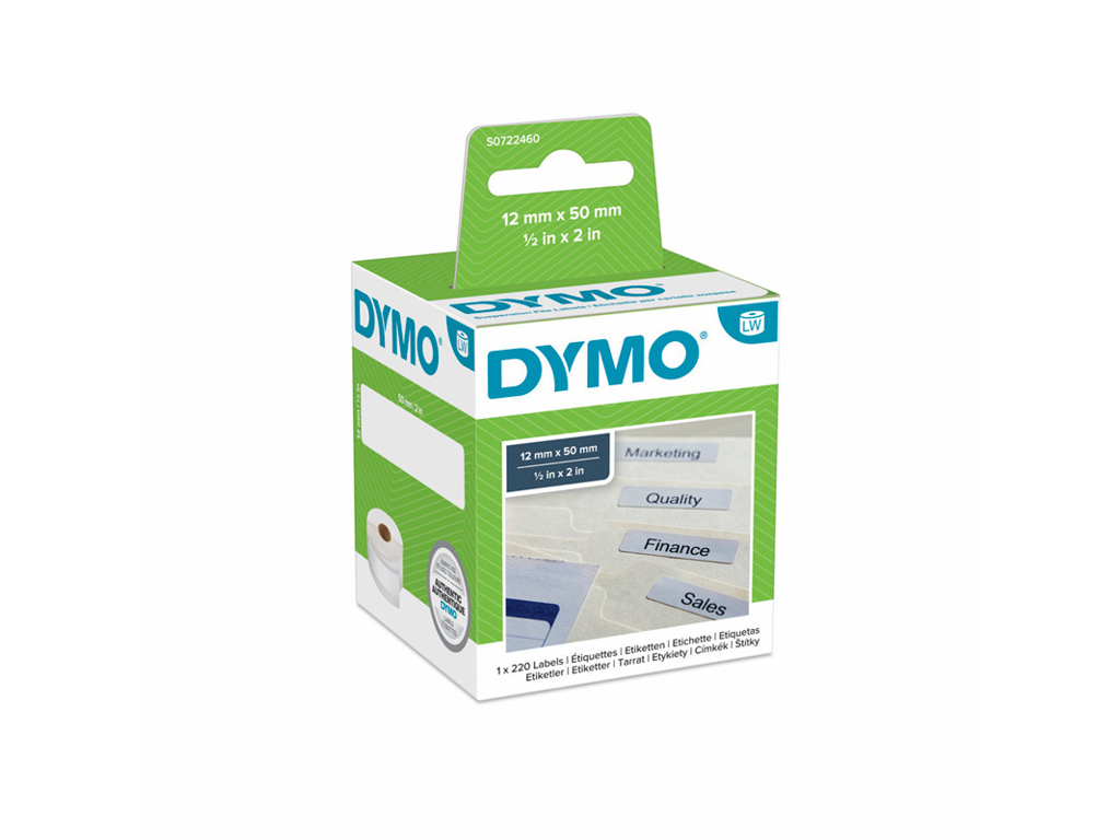 ETIKET TIL DYMO LABELPRINTER TIL HÆNGEMAPPE 12X50 MM 1X220 STK.*** 99017