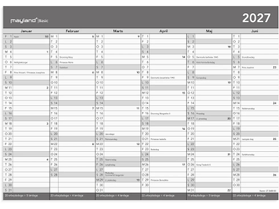 KALENDER MAYLAND 2027 27268000 KONTORKALENDER BASIC A4 21X29,6CM