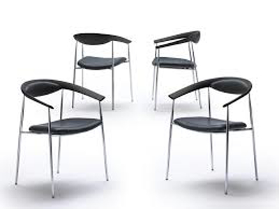 KONFERENCESTOL FUMAC, GALLA MED** SORT LÆDER. KROM STEL. 9485