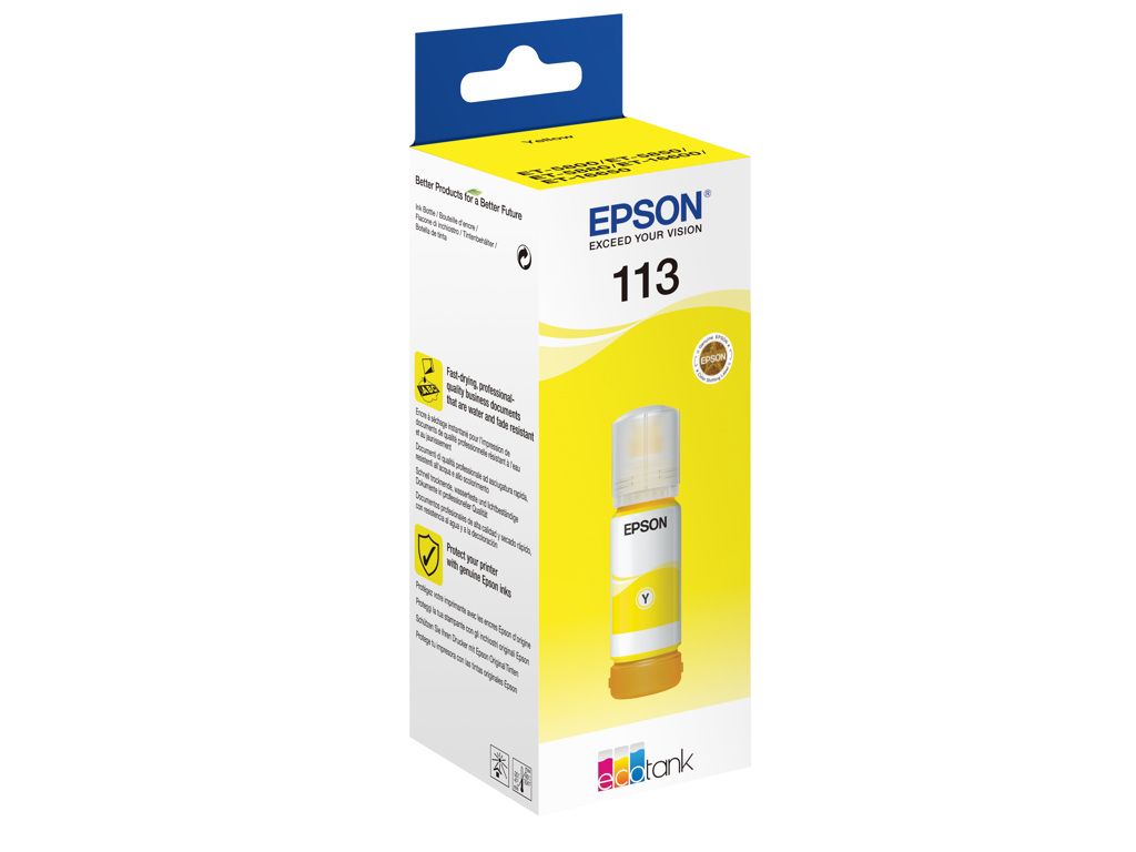 BLÆKPATRON EPSON 113 ECOTANK PIGMENT YELLOW INK BOTTLE C13T06B440 