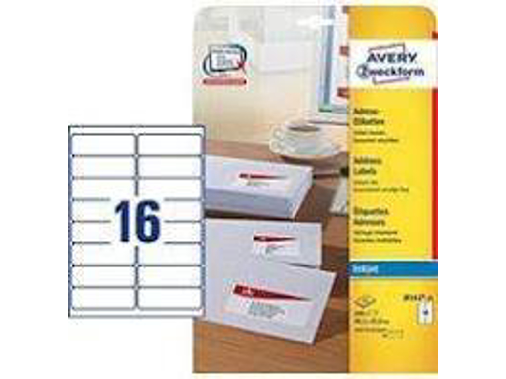 INKJET AVERY ETIKET J8162-25 99,1X33,9MM 16 PR. ARK 25 ARK 