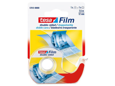 TAPE TESA DOBBELTKLÆBENDE 12MM X 7,5M I KLAR DISPENSER 57912 
