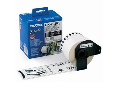ETIKET TIL BROTHER LABELPRINTER 62MM PAPIRTAPE HVID 30M DK22205 