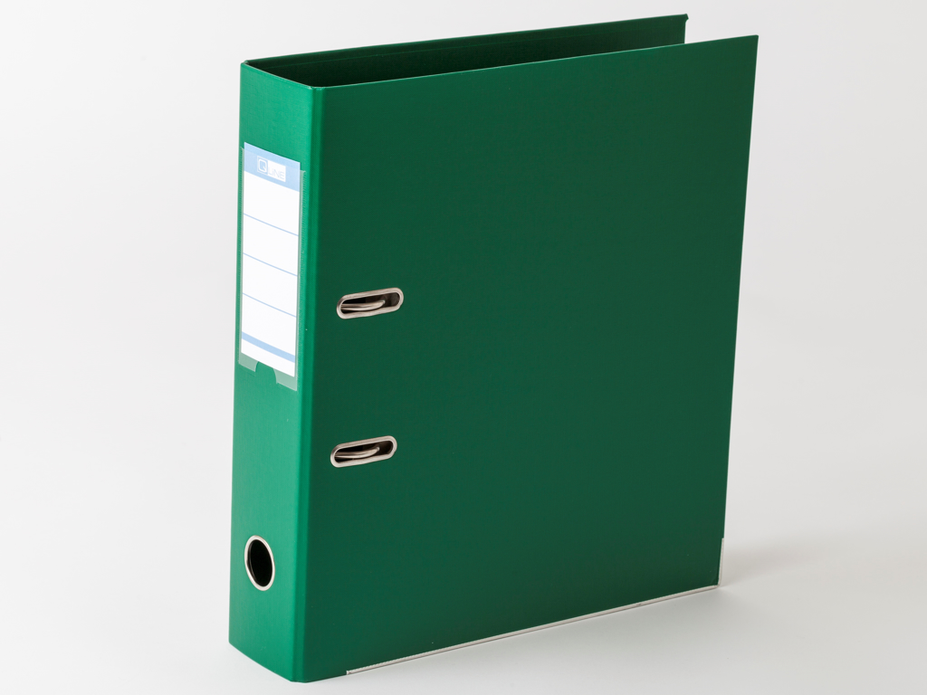 BREVORDNER Q-LINE A4 MED 75MM RYG OG METALSKINNE GRØN 