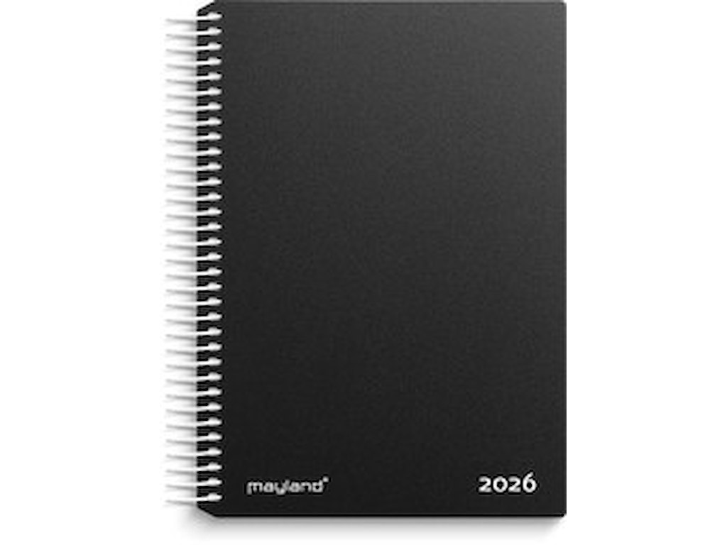 KALENDER MAYLAND 2026 26210000 DAGKALENDER SORT PP-PLAST 17,5X13,5CM