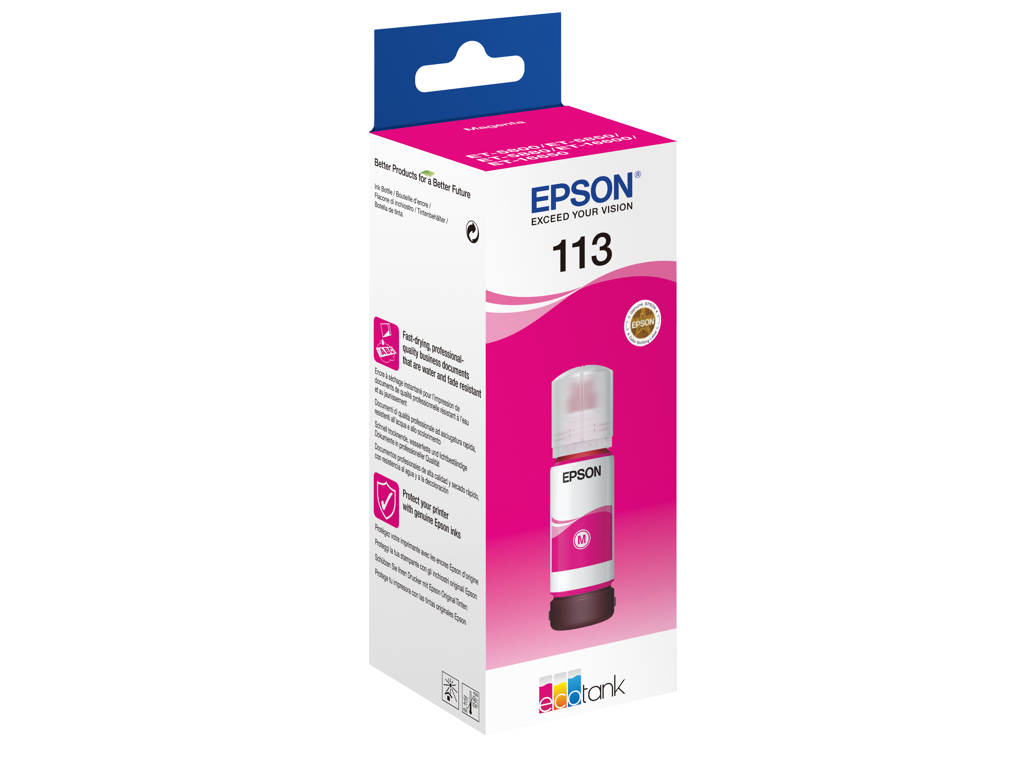 BLÆKPATRON EPSON 113 ECOTANK PIGMENT MAGENTA INK BOTTLE C13T06B340 