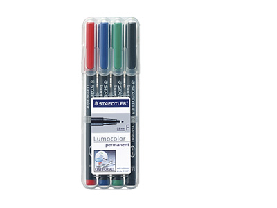 MARKER LUMOCOLOR OHP-PEN F318-WP4 PERMANENT 4 STK. ASSORTERET 