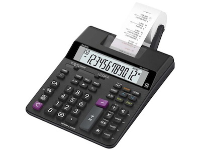 STRIMMELREGNER CASIO HR-200RCE EURO STORT 12 CIFRET DISPLAY 