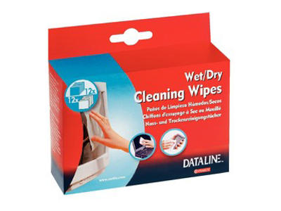 SKÆRMRENS 12 SÆT DATALINE VÅD- OG TØRSERVIETTER 