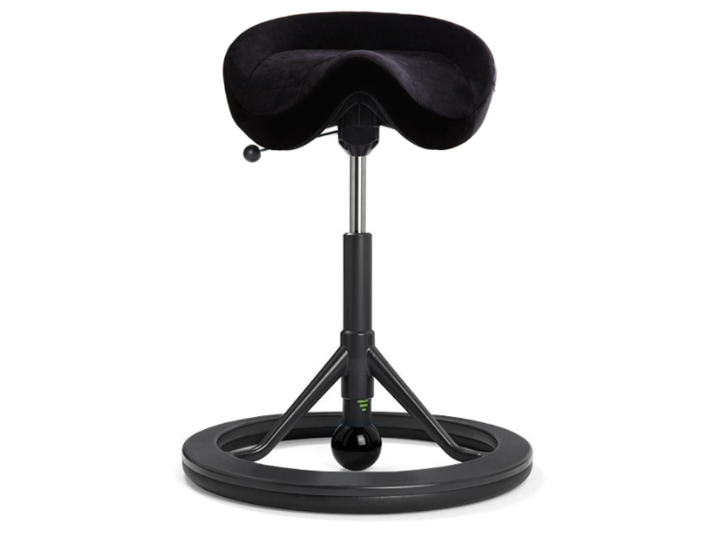 KONTORSTOL BACK APP 2.0 MED  SORT STEL. SORT ALCANTARA STOF 1008A-B-1-9400