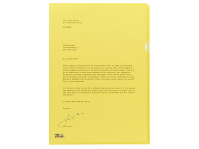 PLASTOMSLAG ESSELTE A4 0,115MM GUL 54842 