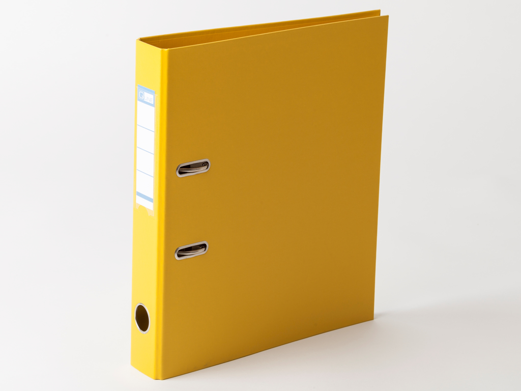 BREVORDNER Q-LINE A4 MED 50MM RYG OG METALSKINNE GUL 