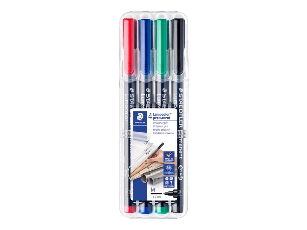 MARKER LUMOCOLOR OHP-PEN M317-WP4 PERMANENT 4 STK ASSORTERET 