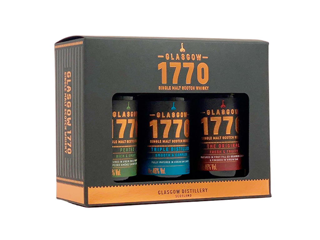 1770 GLASGOW GAVEÆSKE WHISKY 3X5CL. 