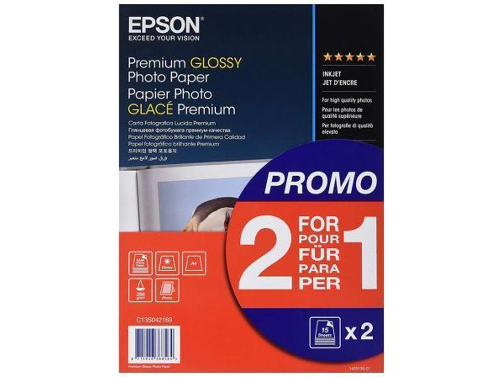 FOTOPAPIR EPSON A4 INKJET 255GR. PREMIUM GLOSSY 30 ARK S042169