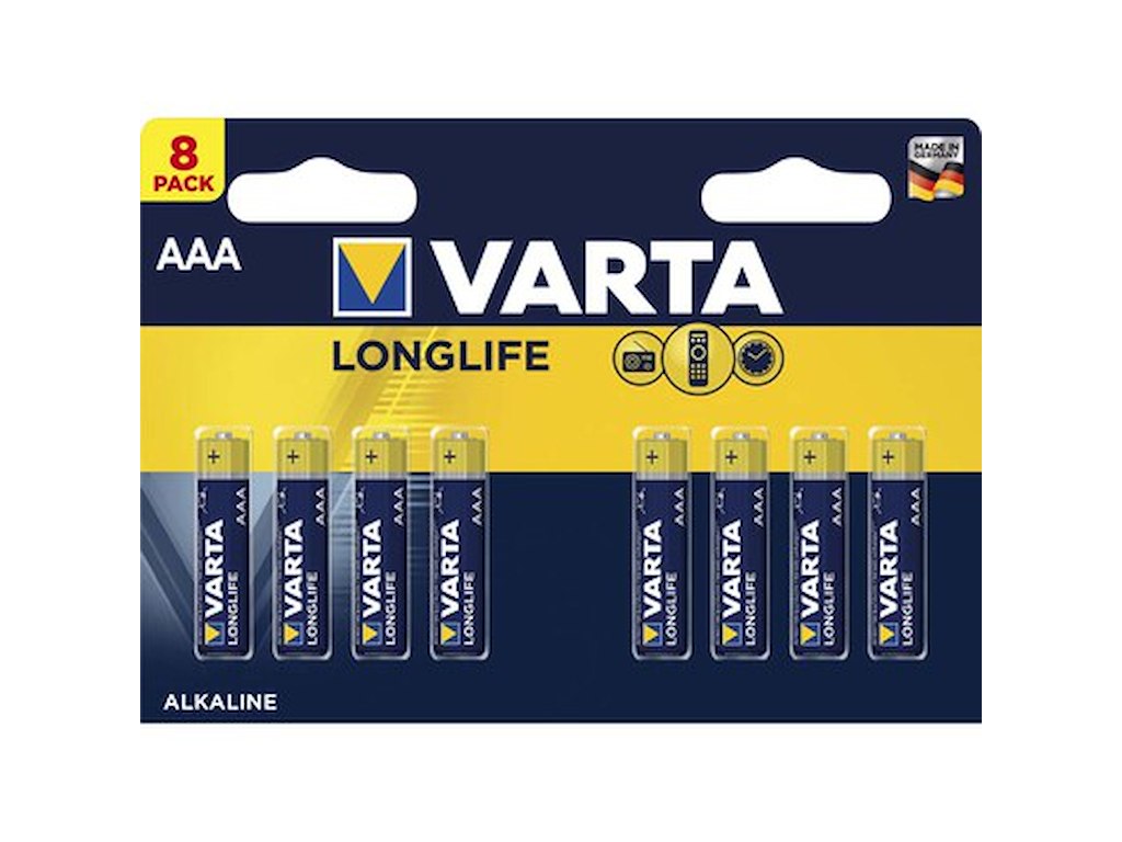 BATTERI VARTA LONGLIFE POWER AAA 8 STK.  
