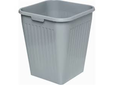 PAPIRKURV PLAST GRÅ 14L 4-KANTET 321X260X260MM 100400350