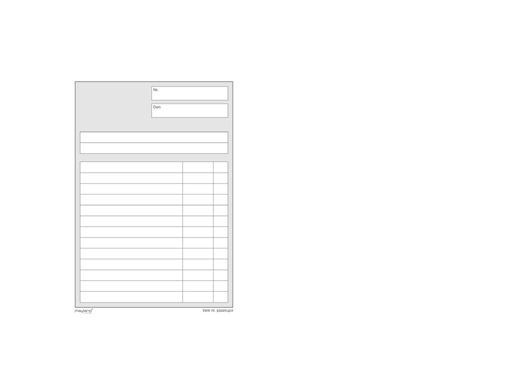 BLANKET DUPLIKATBOG 2X100 BLADE 126X148MM MAYLAND 92220410 