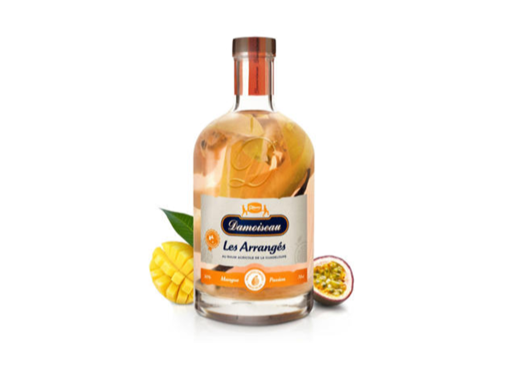 DAMOISEAU ROM LIKØR ARRANGÉ MANGO OG PASSIONSFRUGT 30% 70CL. 