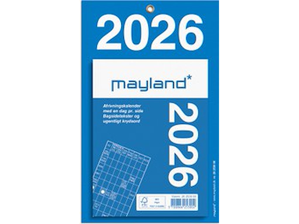KALENDER MAYLAND 2026 26253000 KONTORAFRIVNINGSKALENDER 22X13,7 CM
