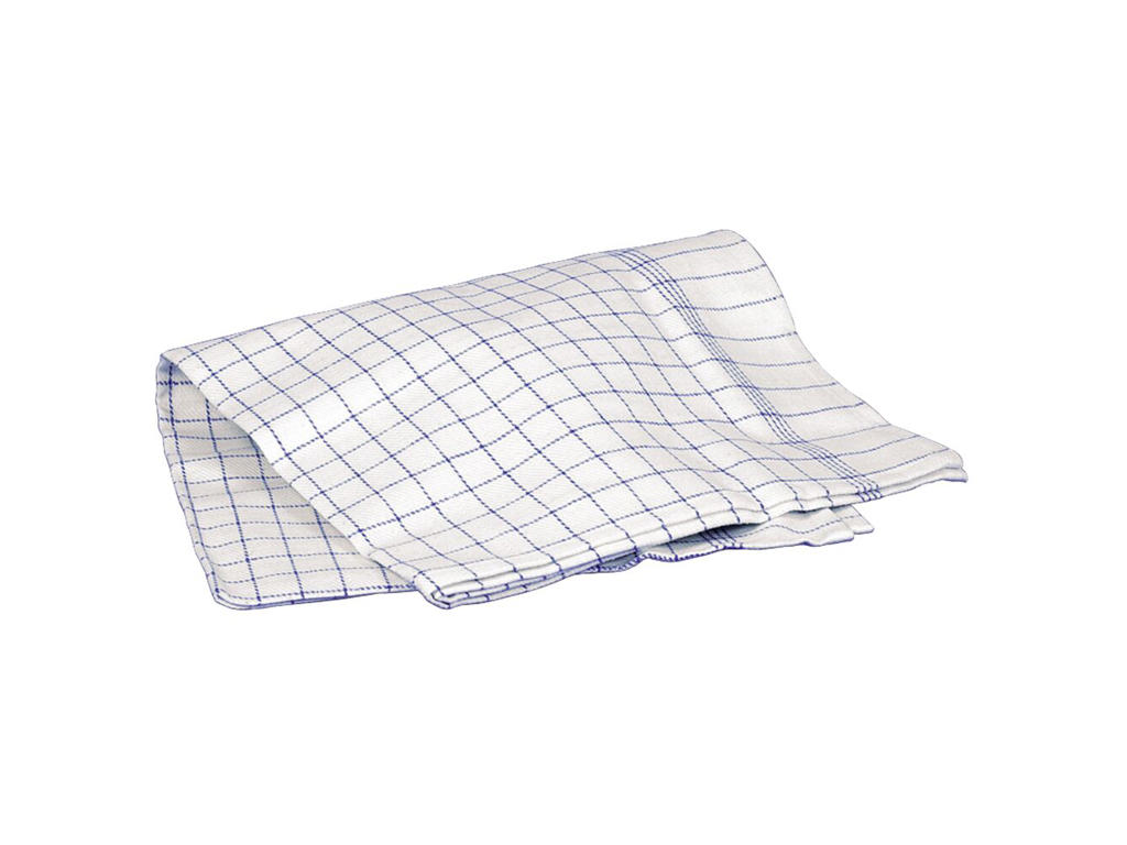 VISKESTYKKE 50X90CM HVID M/BLÅ TERN