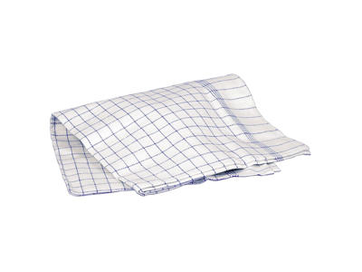 VISKESTYKKE 50X90CM HVID M/BLÅ TERN