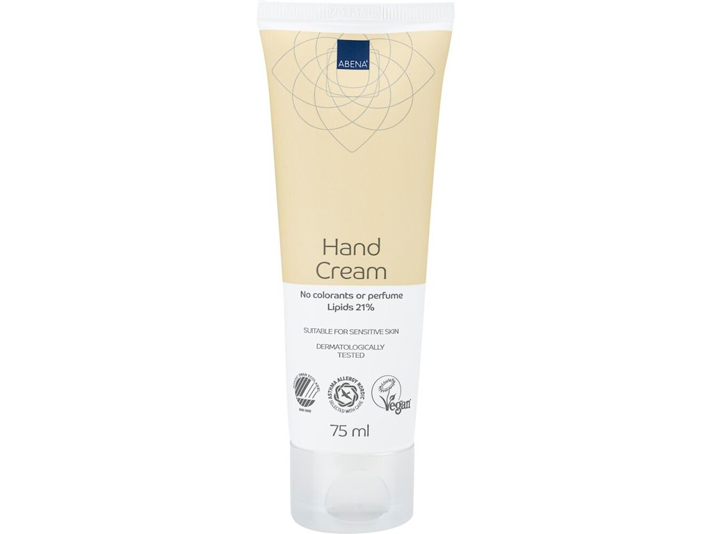 HÅNDCREME ABENA, 75 ML. UDEN FARVE OG PARFUME. 21 % FEDT.