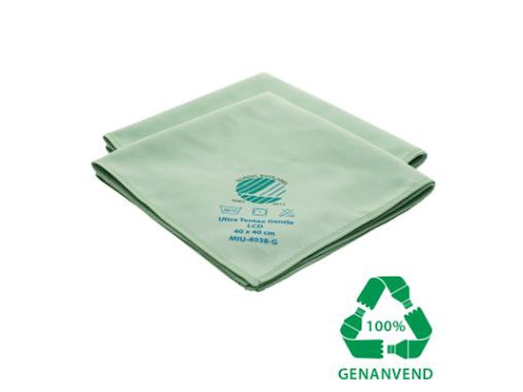 MICROFIBERKLUDE PURE CLEANING 40X40CM SVANEMÆRKET GRØN TIL GLAS/LCD-SKÆRME 39811-1