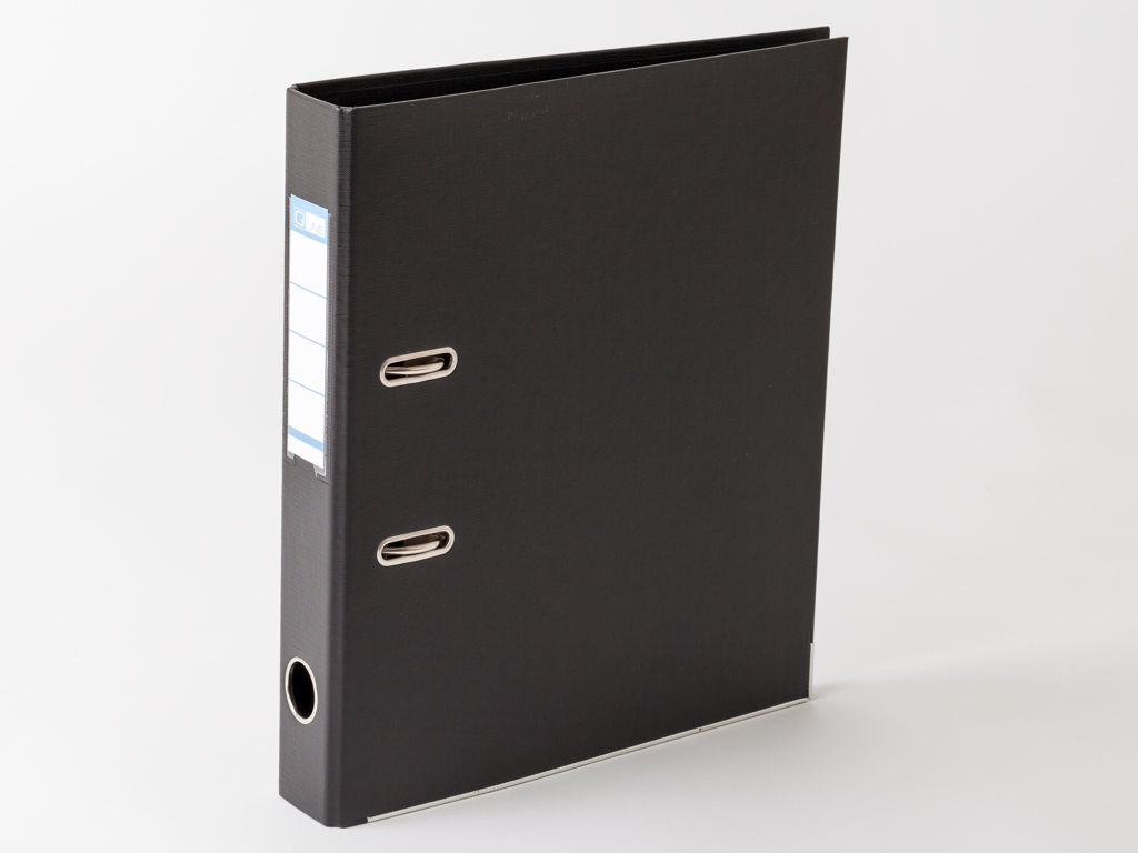 BREVORDNER Q-LINE A4 MED 50MM RYG OG METALSKINNE SORT 